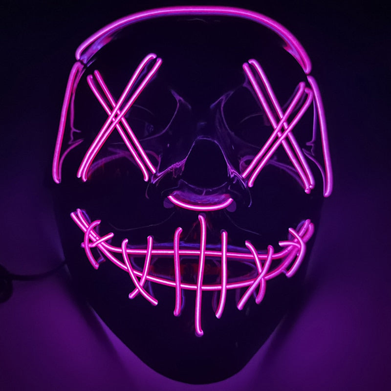 Halloween LED Mask Purge Masks Choice Mascara Costume DJ Party Light To Mixed Color Masque Glow In Dark Cosplay Mask