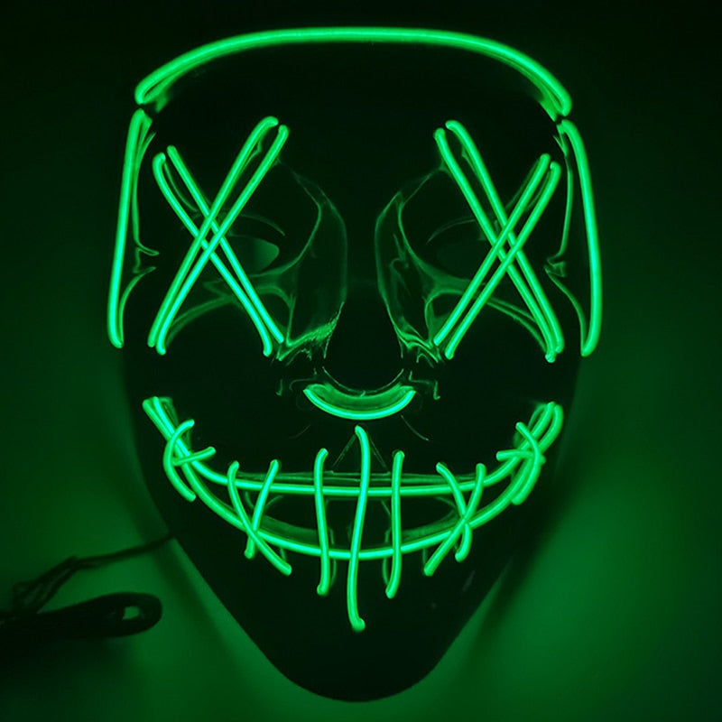 Halloween LED Mask Purge Masks Choice Mascara Costume DJ Party Light To Mixed Color Masque Glow In Dark Cosplay Mask