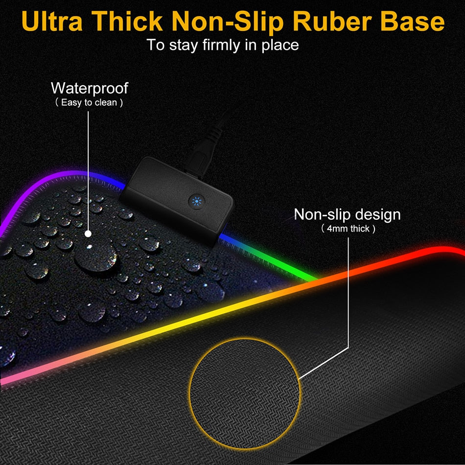 Large Mouse Pad RGB Mouse Mats Mousepad RGB Desk Mat Gaming Mouse Pad Gamer XXL Mause Pad LED Mousepad For PC Mice Keyboard