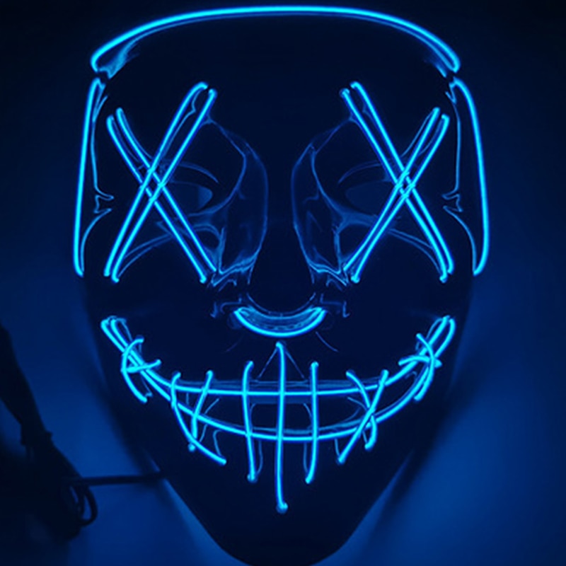 Halloween LED Mask Purge Masks Choice Mascara Costume DJ Party Light To Mixed Color Masque Glow In Dark Cosplay Mask