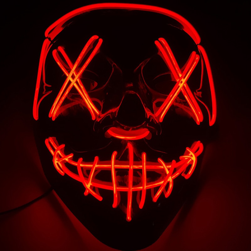 Halloween LED Mask Purge Masks Choice Mascara Costume DJ Party Light To Mixed Color Masque Glow In Dark Cosplay Mask