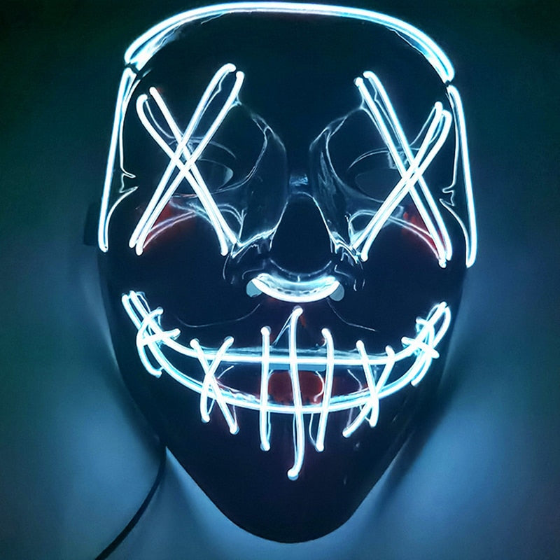 Halloween LED Mask Purge Masks Choice Mascara Costume DJ Party Light To Mixed Color Masque Glow In Dark Cosplay Mask