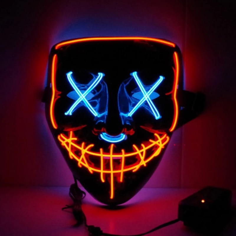 Halloween LED Mask Purge Masks Choice Mascara Costume DJ Party Light To Mixed Color Masque Glow In Dark Cosplay Mask